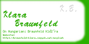 klara braunfeld business card